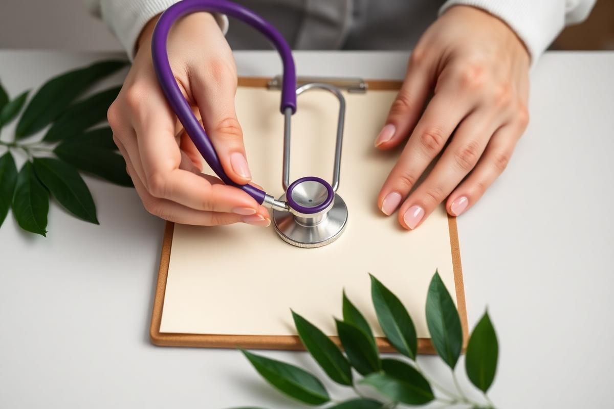 A clinician reviewing notes with a patient